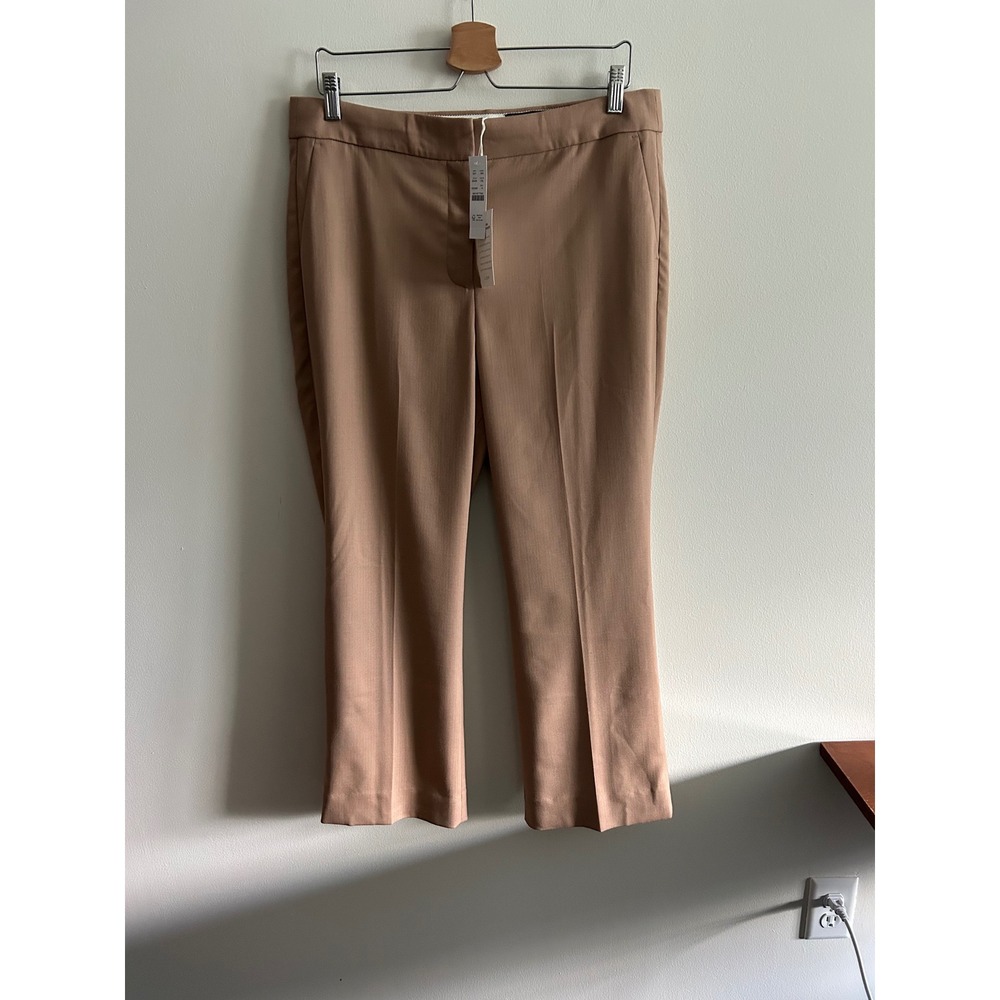 NWT J.Crew Trousers Camel Tan 14 Nova Fides Italian Wool Blend Pockets - Picture 2 of 10